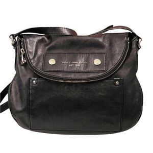 Marc by Marc Jacobs Black Leather Preppy Natasha Crossbody with Gold Hardware